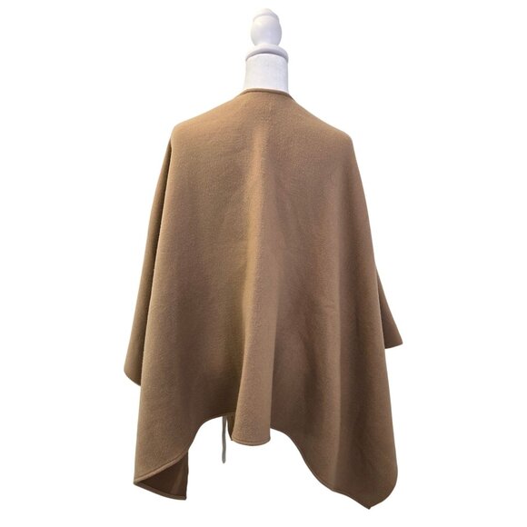Burberry Charlotte Reversible Solid to Check Wool Poncho Cape One Size - Picture 2 of 11